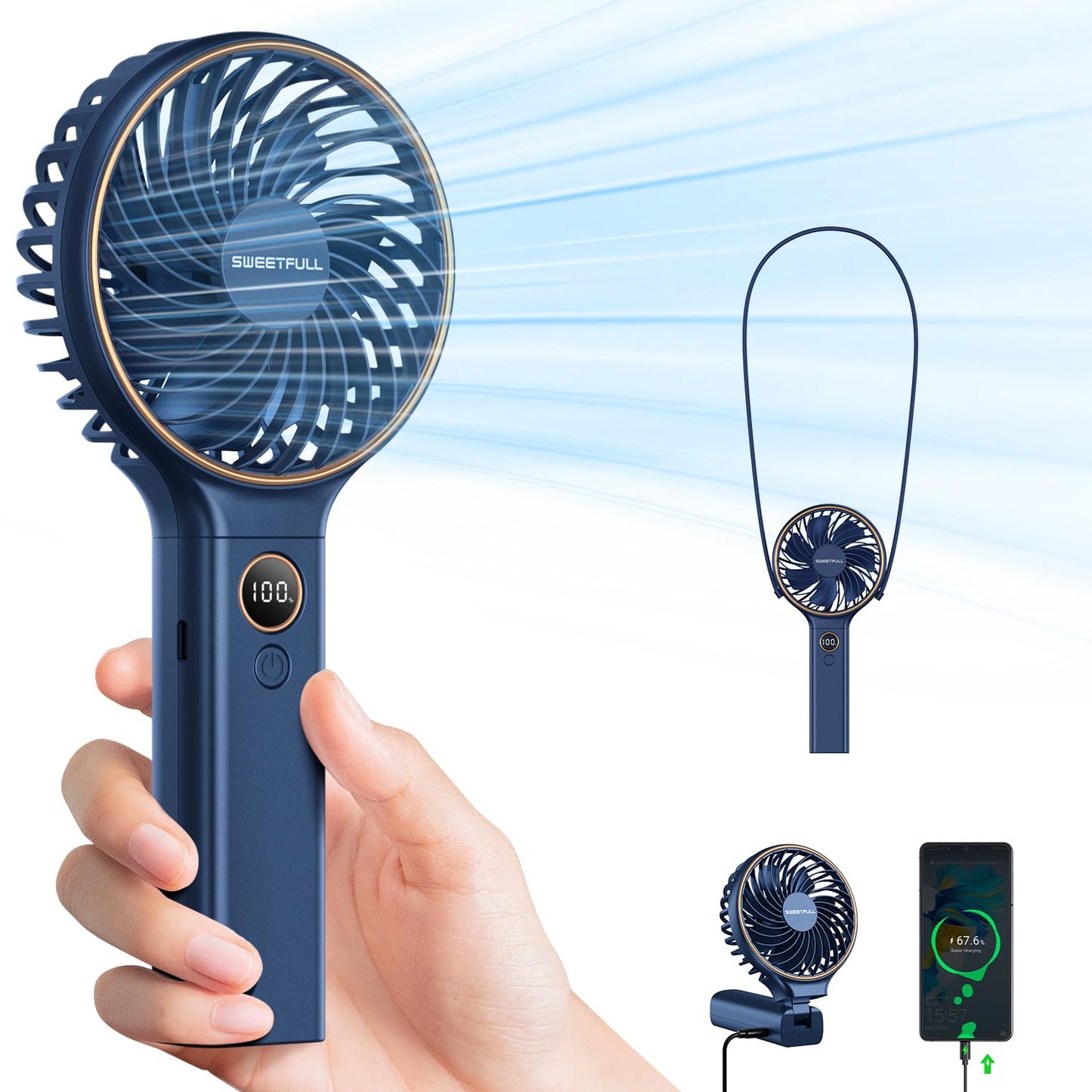 Portable Rechargeable Handheld Fan – Stay Cool Anywhere