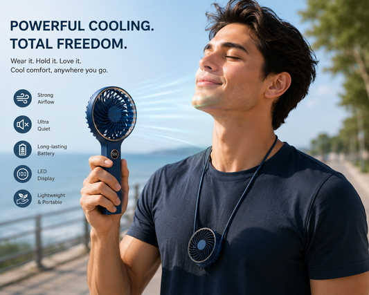 Portable Rechargeable Handheld Fan – Stay Cool Anywhere